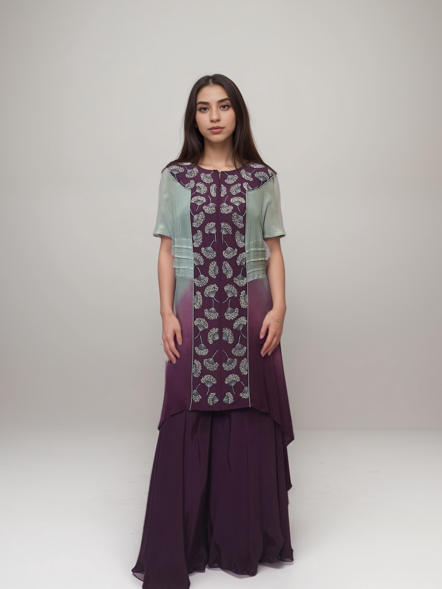 Ombre Cape and Sharara set