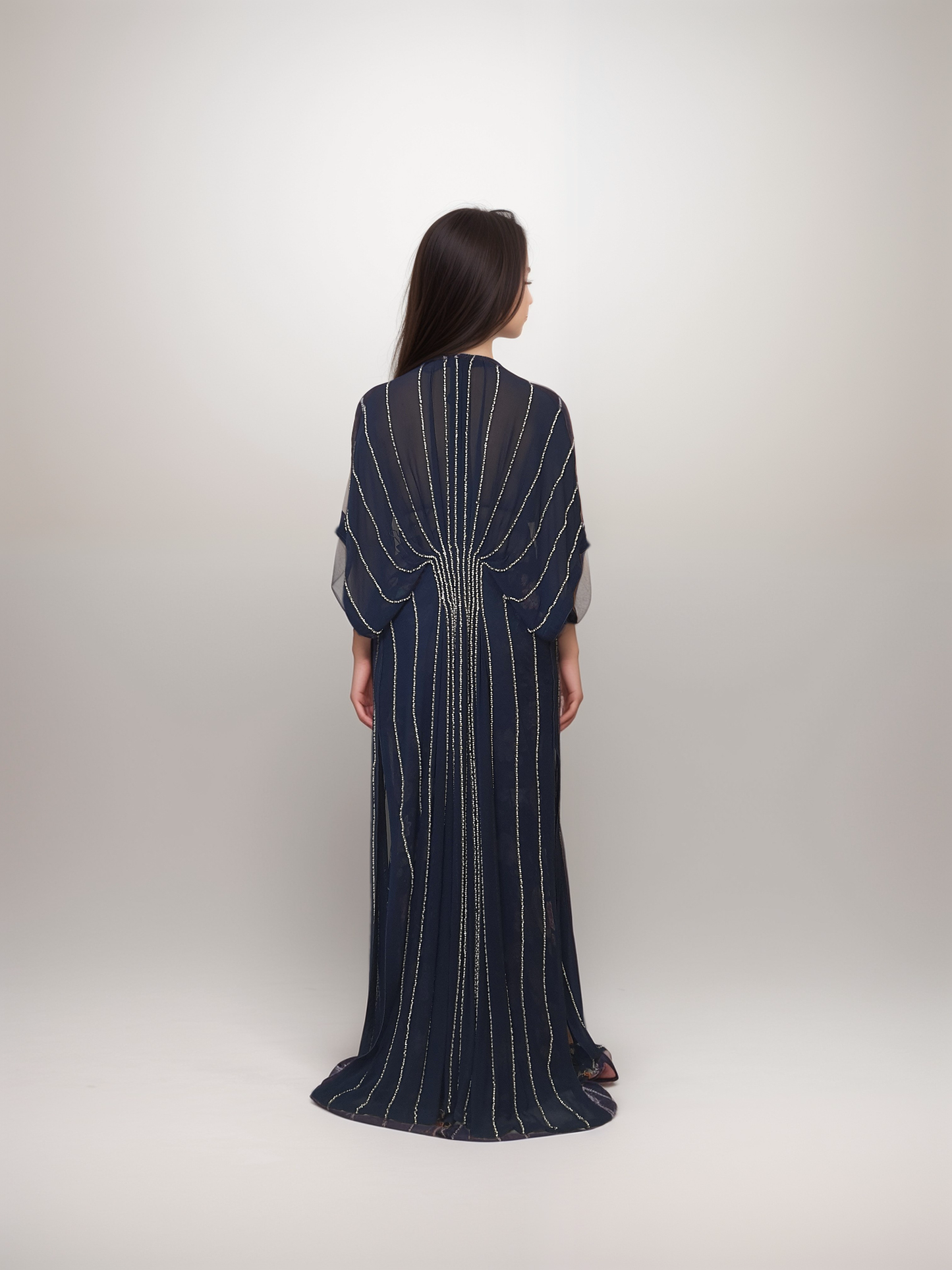 Navy Blue Embellished Gharara set